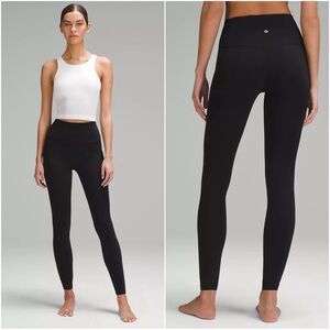 Lululemon Align High Rise 28 Inch Black Leggings With Back Pocket